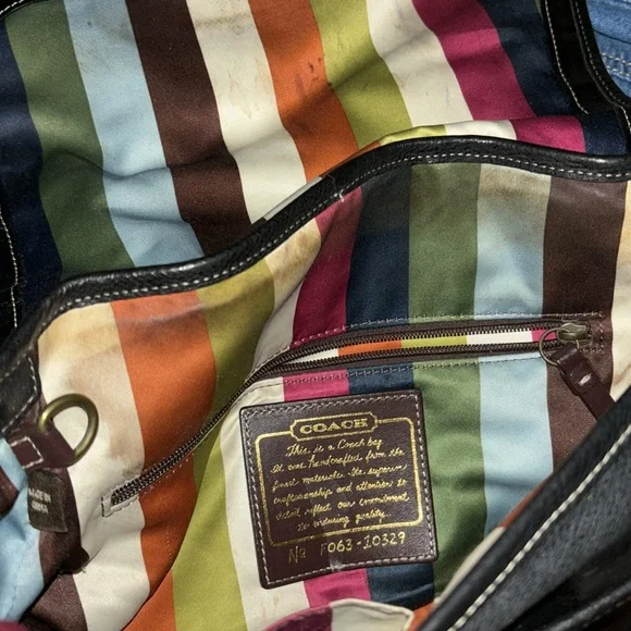 Black Leather Vintage Pre Loved Coach Bag - Picture 2 of 2